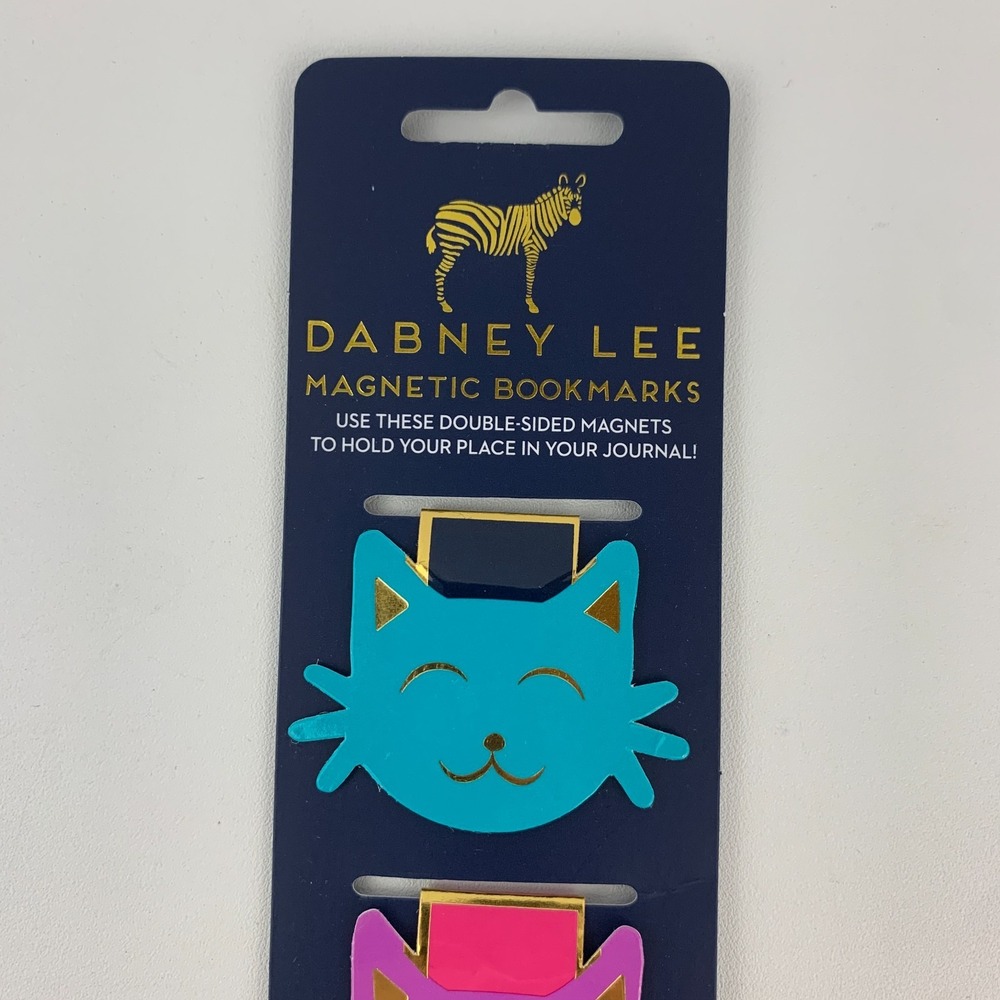 Cat Bookmarks Page Markers Magnetic Small Set of Four Dabney Lee
